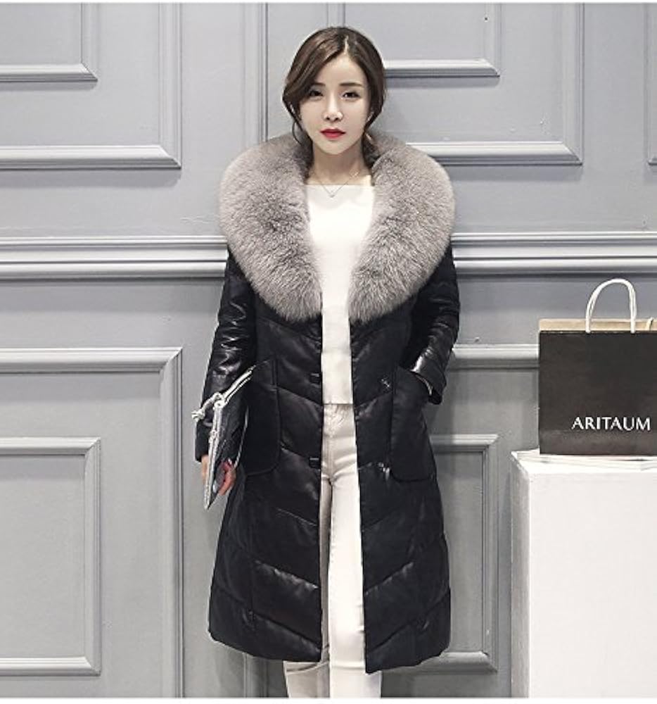 新デザイン毛皮レディース革コート